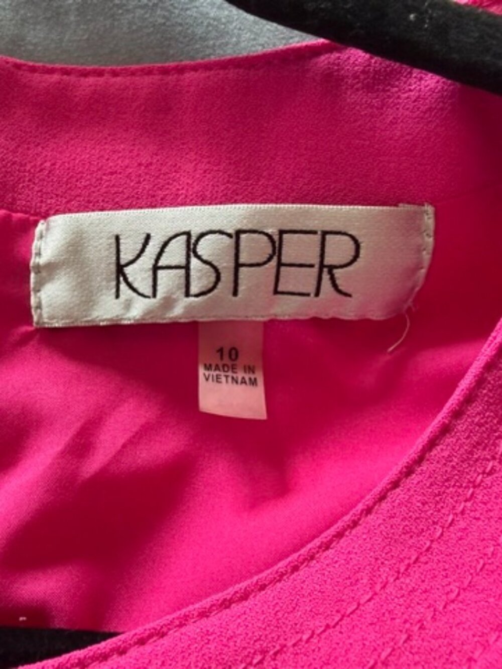 Kasper Hot Pink Sleeveless Crepe Sheath Dress Size 10 Barbiecore Career Glam - Picture 6 of 8